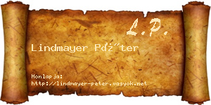 Lindmayer Péter névjegykártya