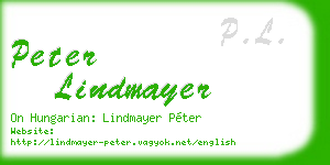 peter lindmayer business card